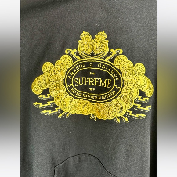 Supreme Love or Hate Hooded Sweatshirt in Black Like New - Picture 6 of 14